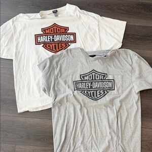 Harley Davidson White and Gray T-Shirts with Logo 3XL XXXL